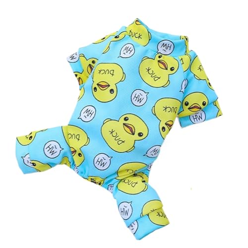 Welpen-Hunde-Pyjama, weicher Strampler, Overall für kleine Hunde und Katzen, niedlicher Haustier-Einteiler, hält warm, angenehm zu tragen (Blau, L) von CHUANYGU