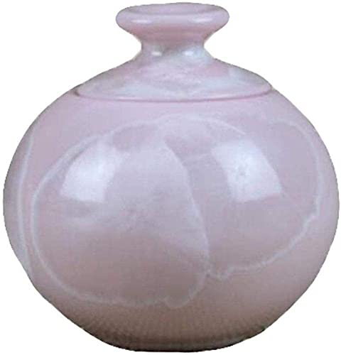 Urnen, Friedhofsurnen for Asche, Urnenschatulle, Gedenkhalle, Haustierurnen, Asche, Aschenschatulle, Keramik, handgefertigt, Gravur, Sarg, Hund, Katze, Beerdigungsbecken (Farbe: Rosa) von CHUDOU
