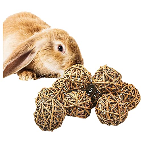 CHUN 9Pcs Willow Balls Natürliche Kaninchen Kauen Ball Zähne Pflege Spielzeug Lustige Kleine Tier Spielzeug Ball Für Papagei Chinchilla Meerschweinchen Hamster von CHUN