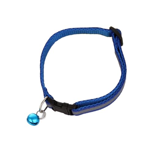 Nylon gestreiftes leuchtendes Halsband for Hunde, Haustierzubehör, Nachtsicherheit, reflektierendes Hundehalsband, Fluoreszierende Halskette for kleine und mittelgroße Hunde (Color : Blue, Size : 32 von CHUNING