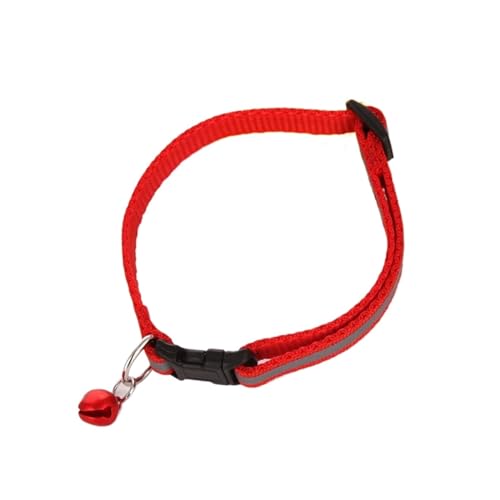 Nylon gestreiftes leuchtendes Halsband for Hunde, Haustierzubehör, Nachtsicherheit, reflektierendes Hundehalsband, Fluoreszierende Halskette for kleine und mittelgroße Hunde (Color : Red, Size : 32c von CHUNING