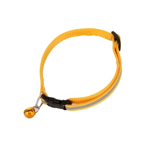 Nylon gestreiftes leuchtendes Halsband for Hunde, Haustierzubehör, Nachtsicherheit, reflektierendes Hundehalsband, Fluoreszierende Halskette for kleine und mittelgroße Hunde (Color : Yellow, Size : von CHUNING