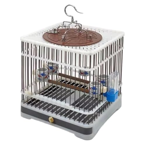 Papageienkäfig Vintage Vogelkäfig, Dekorativer Hängender Vogelkäfig, Kunststoff, Quadratisch, Vogelkäfige, Haus, Vogelträger Für Kleine Vögel Für Drinnen Draußen(B) von CHUNXVLI