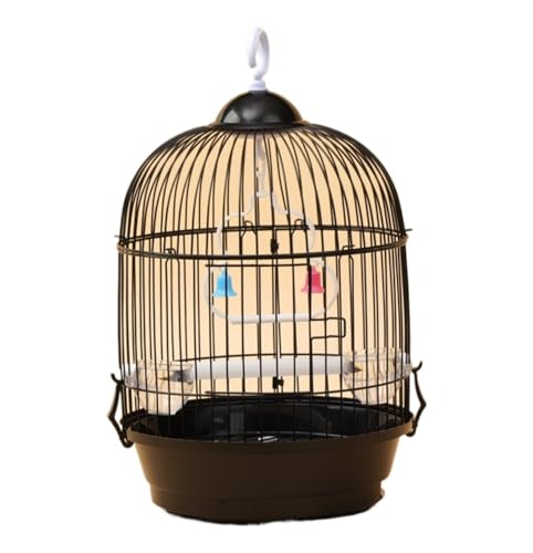 Runder Metallvogelkäfig Mit Drahtstärke-Leichtbau-sicherem Belüftungs-Safe(Black) von CHUNXVLI