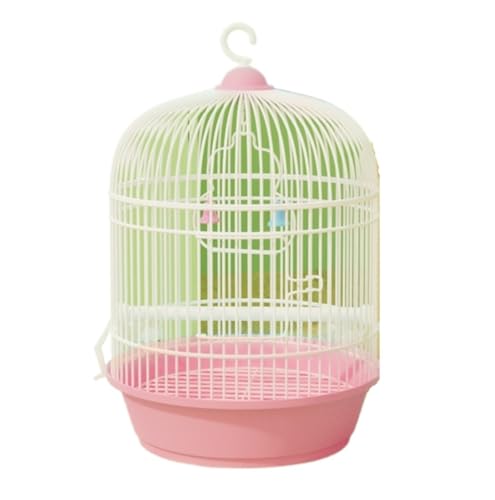 Runder Metallvogelkäfig Mit Drahtstärke-Leichtbau-sicherem Belüftungs-Safe(Pink) von CHUNXVLI