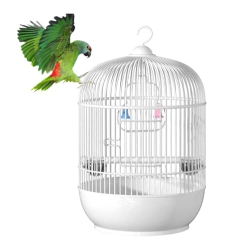 Runder Metallvogelkäfig Mit Drahtstärke-Leichtbau-sicherem Belüftungs-Safe(White) von CHUNXVLI