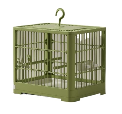 Vogel Träger Käfig Reise Abnehmbare Tablett Haken Griff Transport Vogel Haus for Outdoor(Grün) von CHUNXVLI