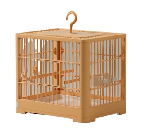 Vogel Träger Käfig Reise Abnehmbare Tablett Haken Griff Transport Vogel Haus for Outdoor(Orange) von CHUNXVLI