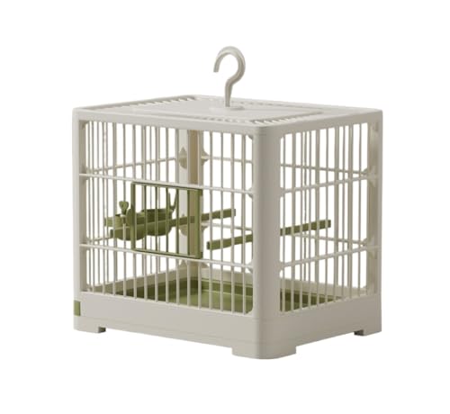 Vogel Träger Käfig Reise Abnehmbare Tablett Haken Griff Transport Vogel Haus for Outdoor(White) von CHUNXVLI