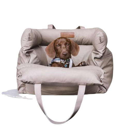 Chunyagok Hundetasche Haustiertragetasche & Reiseprodukte für Hunde zur Autositzbefestigung mit doppelseitigem Kissen 55 × 45 x 50 cm von CHUNYAGOK