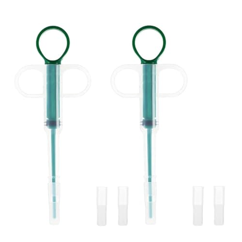 CHUNZHILAI 2 Stück Katze Haustier Pillen Shooter Haustier Pill Plunger Popper für kleine Katzen Hunde Haustier Medizin Feeder zum Füttern kleiner Hunde Katzen Tiere (mit 2 weichen Silikonspitzen) von CHUNZHILAI