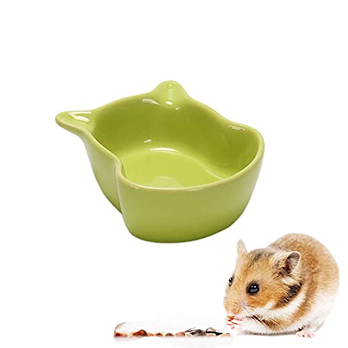 Futternapf für Hamster, Keramik, verhindert Umkippen, für Meerschweinchen, Chinchilla, Igel, kleine Haustiere, rund, für Futter und Wasser, Grün von CHUQIANTONG