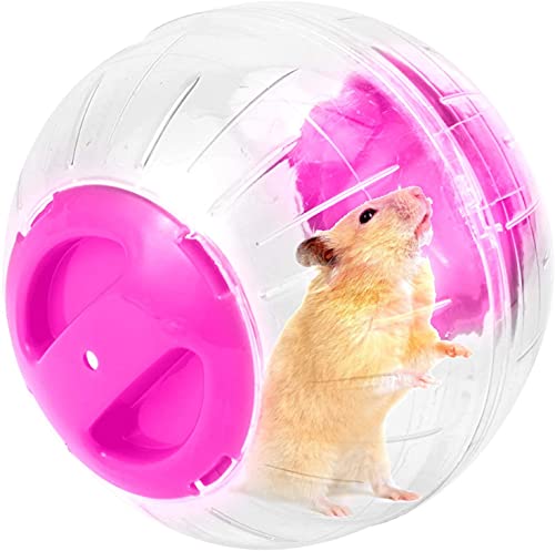 Hamster-Gymnastikball, geräuschlos, Hamsterrad, kleine Tiere, transparenter Ball für Kriegsratte, lindert Langeweile und erhöht die Aktivität (15,2 cm, Rosa) von CHUQIANTONG