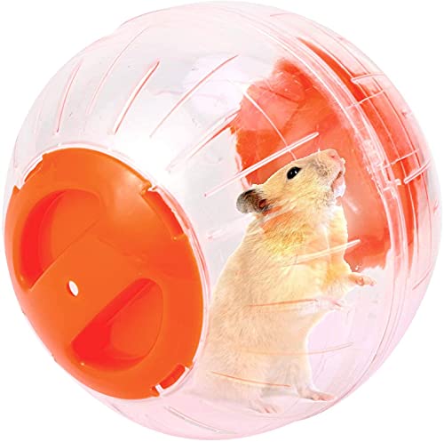 Hamster-Gymnastikball, geräuschlos, Hamsterrad, kleine Tiere, transparenter Ball für Kriegsratte, lindert Langeweile und erhöht die Aktivität (15,2 cm, orange) von CHUQIANTONG