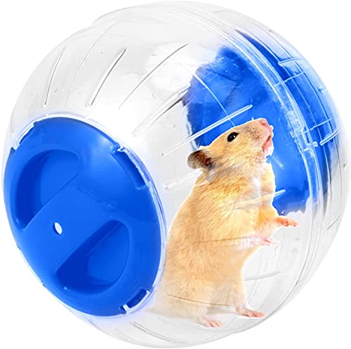 Hamster-Gymnastikball, geräuschloses Hamsterrad, Kleintiere, transparenter Ball für Kriegsratte, lindert Langeweile und erhöht die Aktivität (15,2 cm, blau) von CHUQIANTONG