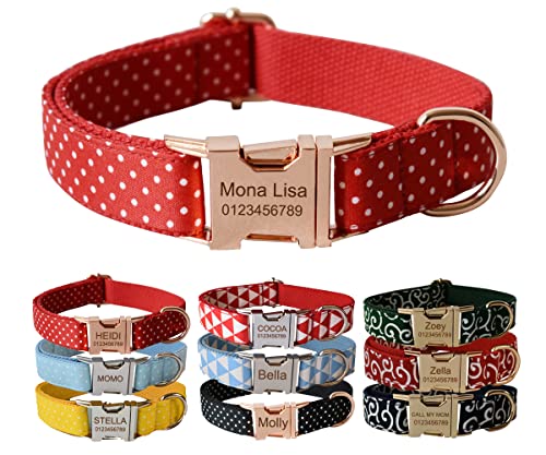 Personalisiertes Hundehalsband mit Metallschnalle, individuelle Haustiermarken mit Namen, Telefonnummer, Adresse graviert, geometrisch Personalisiertes Hundehalsband mit Metallschnalle, individuelle Haustiermarken mit Namen, Telefonnummer, Adresse graviert, geometrisch von CHUTRU