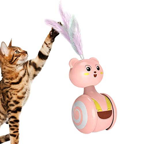 CHUYE Ballspielzeug für Katzen - Selbstunterhaltungs-Katzenbecher mit Federbällen | Interaktives Katzenspielzeug für Hauskatzen, Kätzchenspielzeug zur Stimulierung der Jagd und Bewegung von Katzen von CHUYE