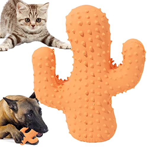 CHUYE Beißspielzeug für Welpen,Cactus Puppy Quietschendes Spielzeug - Interaktives Haustier-Kauspielzeug für die Zahnreinigung Kleiner, mittlerer und großer Rassen von CHUYE