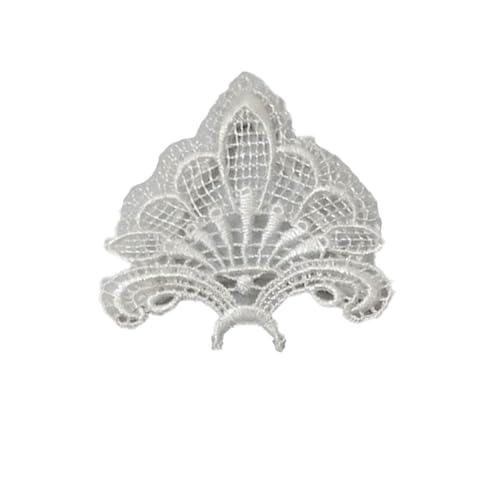 2 StüCk Vintage Spitze Katzenohren 7.3cm*7.3cm Ears Katzen Accessoires 5d-Stickerei Geeignet FüR Die Herstellung Von Katzenohr-Haarschleifen, DIY-BastelzubehöR, KleidungszubehöR（Weiß） von CHUYIX