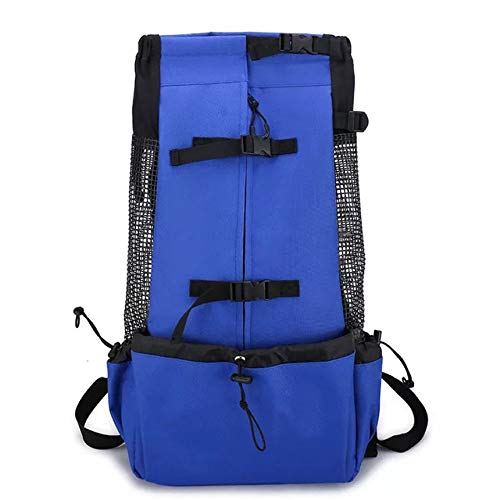 CHYIR Haustier-Rucksack, tragbar, atmungsaktiv, verstellbar, für kleine und mittelgroße Hunde, Reisen, Wandern, Camping, Größe S, Blau von CHYIR