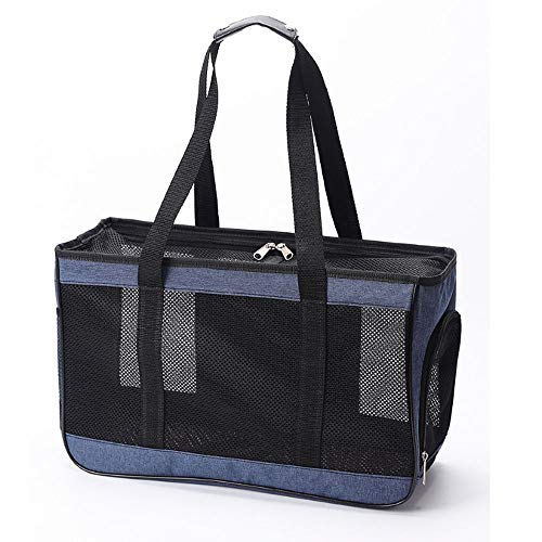 Haustier-Transporttasche für Hunde, faltbar, Reisehandtasche für Katzen, kleine Hunde, Kätzchen oder Welpen (L, blau) von CHYIR