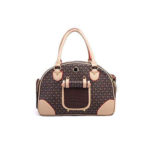 Hundewelpen Chihuahua Geschenk Pudel Tasche Set Faltbare Kätzchen Flugzeug Handtasche, kann für kleine Haustier-Reisetaschen verwendet werden (L, Braun) von CHYIR