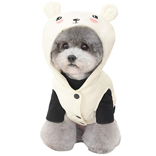 Lovely Pet Warmer Mantel mit Kapuze für Hunde und Katzen, für große und mittelgroße Hunde (XL, Beige) von CHYIR