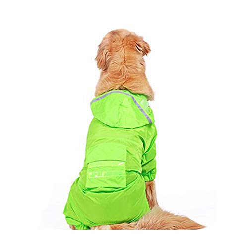 Regenmantel für Hunde, wasserdicht, reflektierend, mit Kapuze, Größe 6XL, Grün von CHYIR