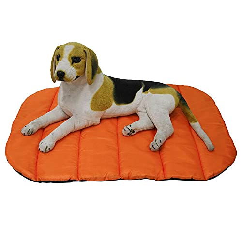 Tragbare Hunde-Schlafmatten, wasserabweisend, Haustierbett für drinnen und draußen, Camping, Reisen (L, Orange) von CHYIR