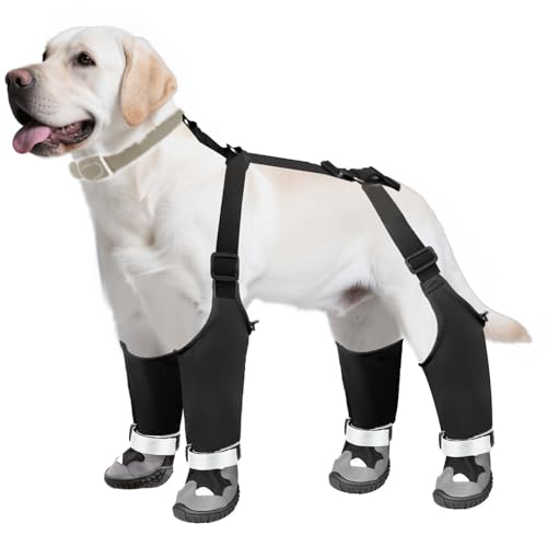 Hosenträger für Hunde, mit Fleecefutter, wasserdichte Schneestiefel für Hunde, rutschfeste Gummisohle, Hundestiefel und Pfotenschutz, Winterschuhe für Hunde, Leggings, Hundeschuhe für kleine von CHZUOBER