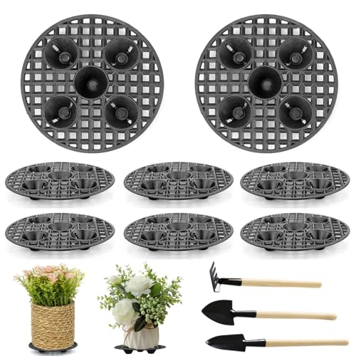 CHmiss 8 Stück Topfpflanzenständer,Blumentopf Drainagegitter,20cm Rund Blumentopfgitter,Gitter aus Kunststoff Blumentopf,für Innenbereich Bonsai Außenbereich Schale Garten Pflanzkübel CHmiss 8 Stück Topfpflanzenständer,Blumentopf Drainagegitter,20cm Rund Blumentopfgitter,Gitter aus Kunststoff Blumentopf,für Innenbereich Bonsai Außenbereich Schale Garten Pflanzkübel von CHmiss