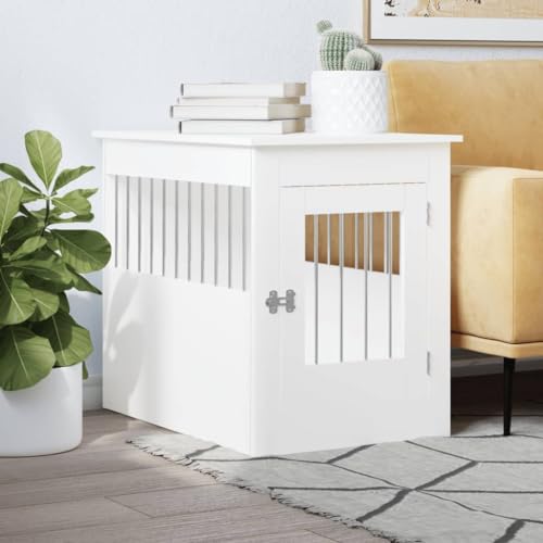 CIADAZ 838323 Hundekäfig aus technischem Holz, weiß, 55 x 80 x 68 cm, Käfig für Haustiere, Käfige für kleine Welpen, für Haustiere CIADAZ 838323 Hundekäfig aus technischem Holz, weiß, 55 x 80 x 68 cm, Käfig für Haustiere, Käfige für kleine Welpen, für Haustiere von CIADAZ