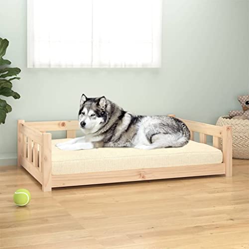 CIADAZ Hundebett 105,5 x 75,5 x 28 cm, stabiles Kiefernholz, Hundekissen, abnehmbar und waschbar, Hundematratze CIADAZ Hundebett 105,5 x 75,5 x 28 cm, stabiles Kiefernholz, Hundekissen, abnehmbar und waschbar, Hundematratze von CIADAZ