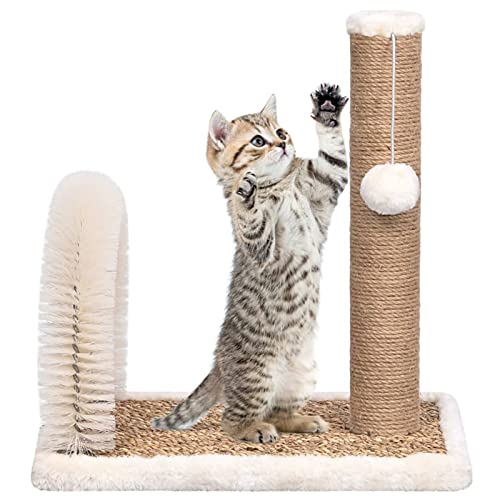 Katzenbaum mit Fellpflegebogen und Kratzsäule, CIADAZ Katzenkratzbaum, Katzenmöbel, Kratztonne Für Katzen, Aktivitätskratzbäume, Cat Scratching Post, Katzen Zubehör, von CIADAZ