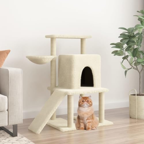Kratzbaum mit Sisal-Kratzsäulen Creme 96,5 cm, CIADAZ Katzenkratzbaum, Katzenmöbel, Kratztonne Für Katzen, Aktivitätskratzbäume, Katzen Zubehör - 172076 Kratzbaum mit Sisal-Kratzsäulen Creme 96,5 cm, CIADAZ Katzenkratzbaum, Katzenmöbel, Kratztonne Für Katzen, Aktivitätskratzbäume, Katzen Zubehör - 172076 von CIADAZ