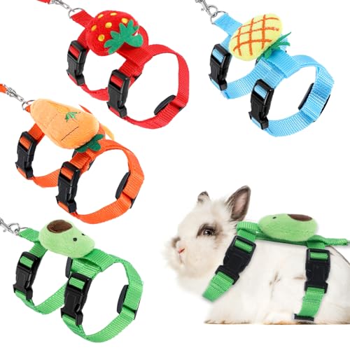 4 Sets Niedliche Kaninchengeschirr und Leine Set, Verstellbare Kaninchen Leine, Softgeschirr Hasenleine, Weiche Katzengeschirr für Kleintiere Kaninchen Katzen Hamster Welpe 4 Sets Niedliche Kaninchengeschirr und Leine Set, Verstellbare Kaninchen Leine, Softgeschirr Hasenleine, Weiche Katzengeschirr für Kleintiere Kaninchen Katzen Hamster Welpe von CIATBYYJ