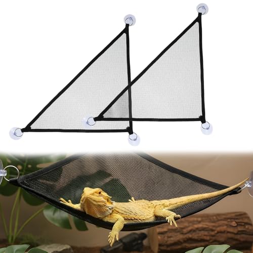 Bartdrachen-Hängematte, atmungsaktives Netzgewebe, Reptilien-Hängematte für Eidechsen-Tank-Zubehör, dreieckige Geckos-Hängematten für Bartdrachen, Schlangen und Axolotl, perfektes Bartdrachen-Hängematte, atmungsaktives Netzgewebe, Reptilien-Hängematte für Eidechsen-Tank-Zubehör, dreieckige Geckos-Hängematten für Bartdrachen, Schlangen und Axolotl, perfektes von CIATBYYJ