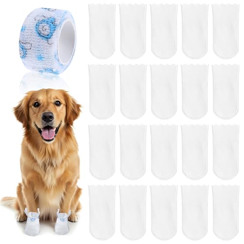 Einweg-Hundeschuhe für Hunde und Katzen, wasserdicht und atmungsaktiv, mit 1 Rolle Klebeband, weiche Pfotenschutz für Katzen, Einweg-Hundeschuhe, Größe M, 20 Stück Einweg-Hundeschuhe für Hunde und Katzen, wasserdicht und atmungsaktiv, mit 1 Rolle Klebeband, weiche Pfotenschutz für Katzen, Einweg-Hundeschuhe, Größe M, 20 Stück von CIATBYYJ