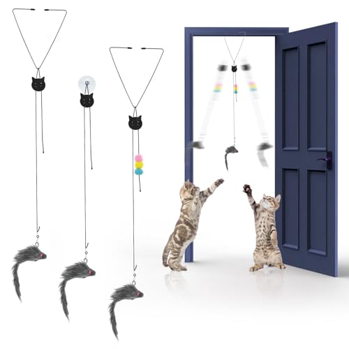 3 Stück Interaktives Katzenspielzeug Türbehang Katzen Beschäftigung für Katzen und Kätzchen,Hüpfendes Einziehbares mit Elastische Maus Cat Toys 3 Stück Interaktives Katzenspielzeug Türbehang Katzen Beschäftigung für Katzen und Kätzchen,Hüpfendes Einziehbares mit Elastische Maus Cat Toys von CIATBYYJ