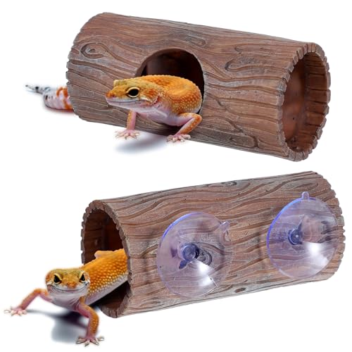 Reptilienversteck aus Kunststoff, hohles Versteck mit 2 leistungsstarken Saugnäpfen, Reptilien-Tank-Zubehör für Bartdrachen, Geckos mit Haube, Frösche, Einsiedlerkrebse, Eidechsen und Schlangen Reptilienversteck aus Kunststoff, hohles Versteck mit 2 leistungsstarken Saugnäpfen, Reptilien-Tank-Zubehör für Bartdrachen, Geckos mit Haube, Frösche, Einsiedlerkrebse, Eidechsen und Schlangen von CIATBYYJ