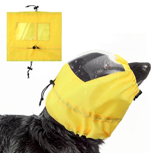 Wasserdichte, verstellbare Hunde-Duschhaube mit transparentem Innensteg, wasserdichte Hundeohrenabdeckungen für Badewanne, Augenohrenschutz, Duschhaube beim Baden, Fellpflege, Schwimmen, im Freien von CIATBYYJ