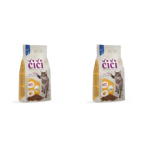 CiCi Komplett-Trockenfutter für Katzen, für Erwachsene und kastrierte Katzen, mit Fisch, 2 kg (Packung mit 2) von CICI