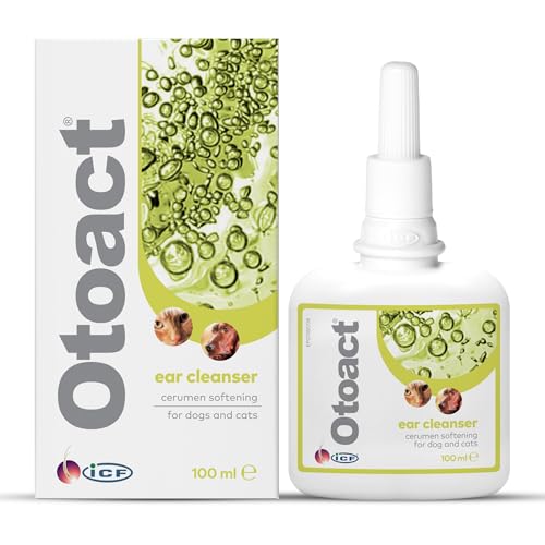 Otoact Ohrenreiniger für Hunde & Katzen | Sanfte Ohrreinigungslösung | Entfernt Ohrenschmalz & Unterstützt die Ohrenhygiene | Einfache Anwendung & Nicht reizend | 100ml Otoact Ohrenreiniger für Hunde & Katzen | Sanfte Ohrreinigungslösung | Entfernt Ohrenschmalz & Unterstützt die Ohrenhygiene | Einfache Anwendung & Nicht reizend | 100ml von ICF