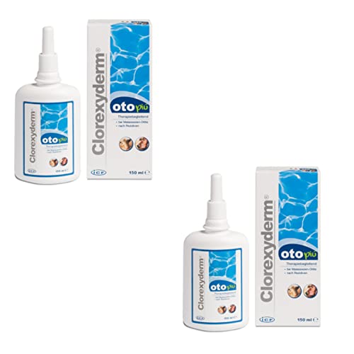 ICF Clorexyderm OTO Piu Ohrreiniger für Hunde und Katzen - Doppelpack 2 x 150ml von ICF