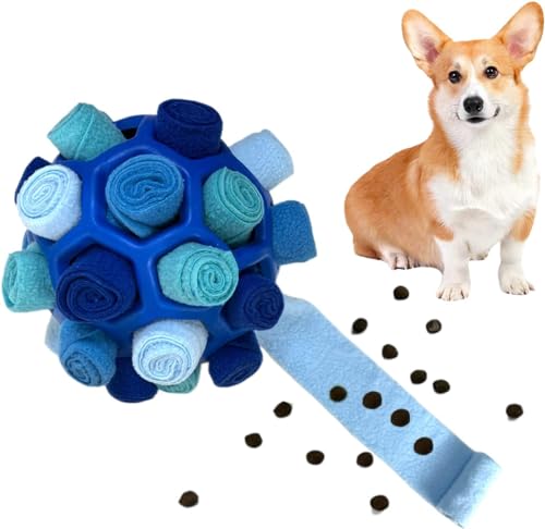 CIIVURR Schnüffelball für Hunde, Hundespielzeug Schnüffelteppich Schnüffelspielzeug für Hunde Training Tragbarer Haustier Puzzle Snuffle Ball Toys für Kleine Mitte Groß Hunde (Blau) von CIIVURR