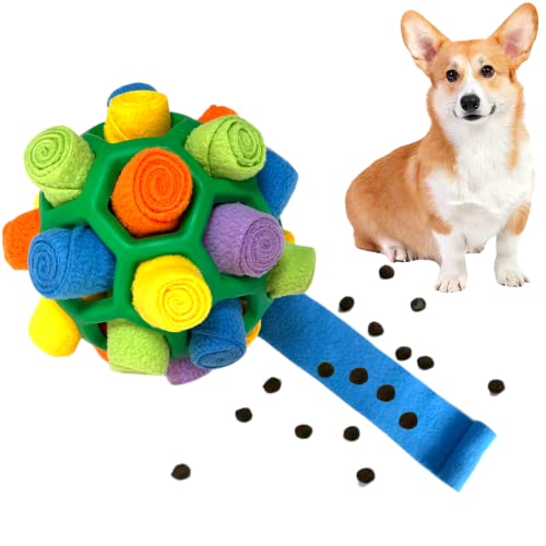 CIIVURR Schnüffelball für Hunde, Hundespielzeug Schnüffelteppich Schnüffelspielzeug für Hunde Training Tragbarer Haustier Puzzle Snuffle Ball Toys für Kleine Mitte Groß Hunde (Grün Regenbogen) von CIIVURR