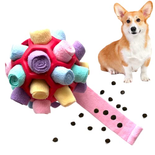 CIIVURR Schnüffelball für Hunde, Hundespielzeug Schnüffelteppich Schnüffelspielzeug für Hunde Training Tragbarer Haustier Puzzle Snuffle Ball Toys für Kleine Mitte Groß Hunde (Rosa Gelb) von CIIVURR