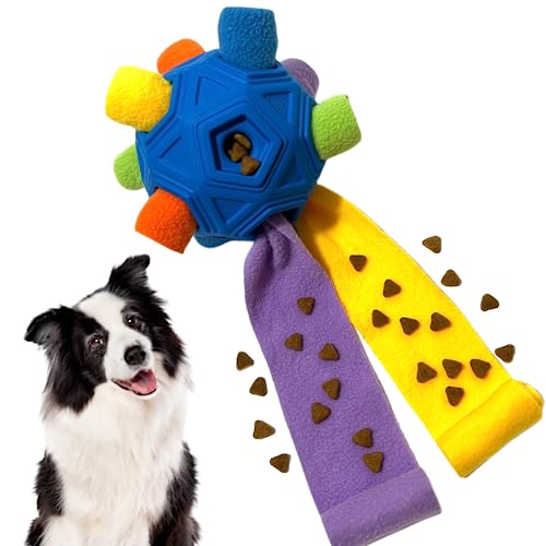 CIIVURR Schnüffelball für Hunde Hundespielzeug Unzerbrechlich Upgrade Interaktives Spielzeug Snuffle Training Tragbarer Haustier Puzzle Snuffle Ball Toy für Kleine Mitte Groß Hunde (Blauer Regenbogen) von CIIVURR