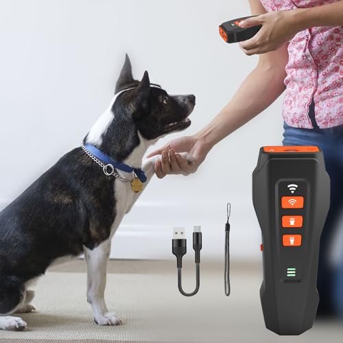 CILIENG Antibell für Hunde, Ultraschall Anti Bell Gerät Handheld mit 3 Frequenzstufen, Wiederaufladbar Sonic Anti Bell, Sicher und Effektiv für Große Kleine Hunde(Schwarz) von CILIENG