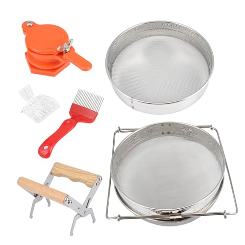 CIMAXIC 1Satz Imkereigeräte Set Teiliges Bienenzuchtwerkzeug Set mit Zweilagigem Filternetz Honigauslass Bienenkönigin Fänger Milzclip und Honiggabel für Effektive CIMAXIC 1Satz Imkereigeräte Set Teiliges Bienenzuchtwerkzeug Set mit Zweilagigem Filternetz Honigauslass Bienenkönigin Fänger Milzclip und Honiggabel für Effektive von CIMAXIC